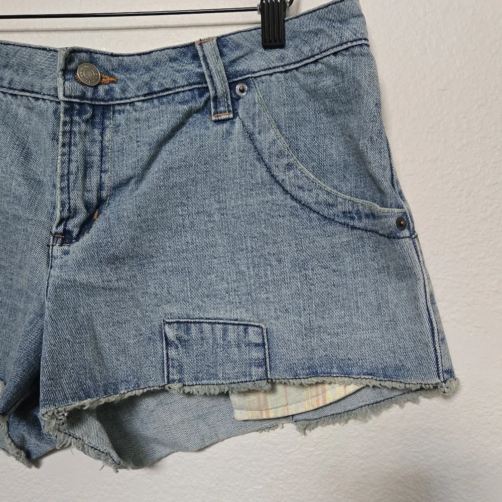 Y2K No Boundaries Denim Blue Low Rise Micro Short Shorts Size 15 Juniors